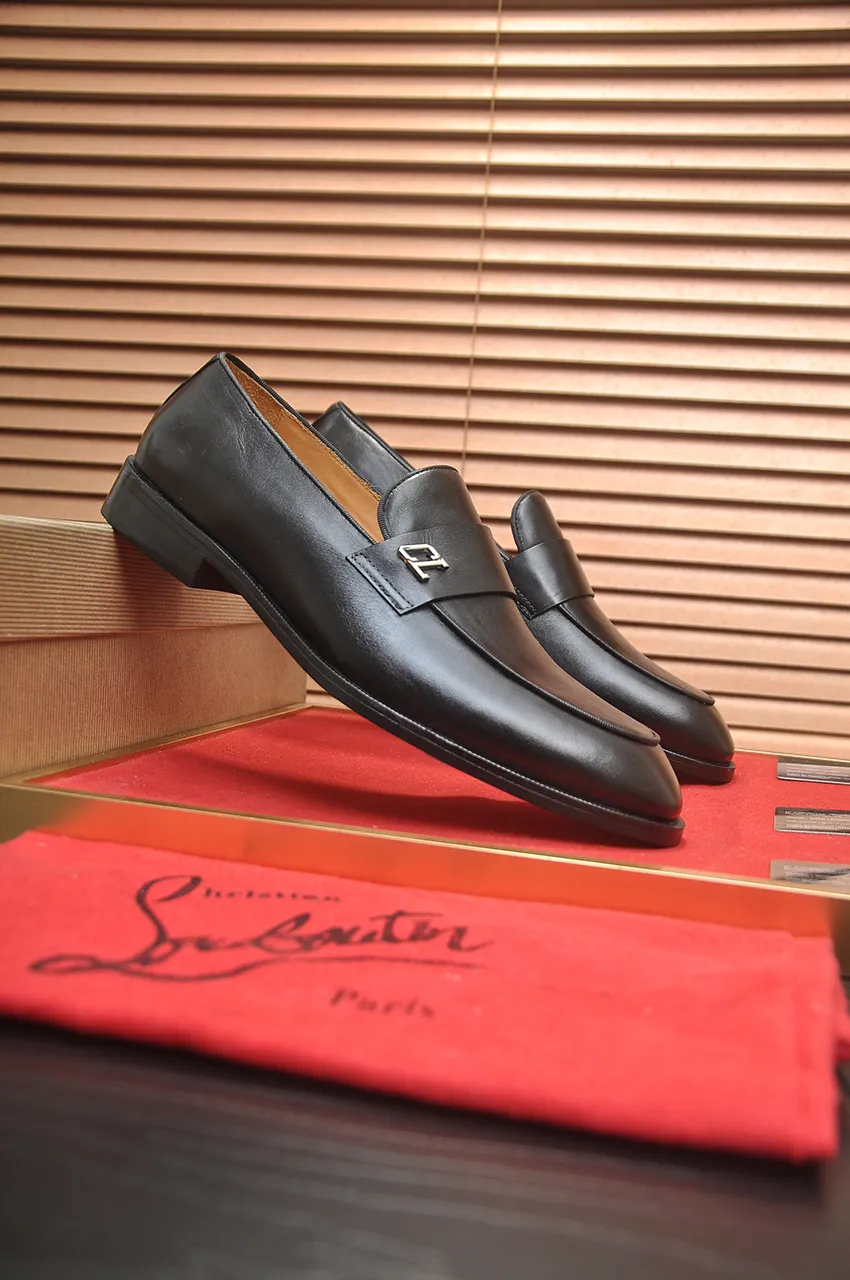 Men's shoes 💰620💶 [Chrstian Loubotin] Red-soled shoes 💋Original mold opening, the highest version on the market, purely handmade ➕Imported cowhide uppers, first-layer water-dyed cowhide lining! Original EU high-gloss outsole. 38 to 45 (45 customized)